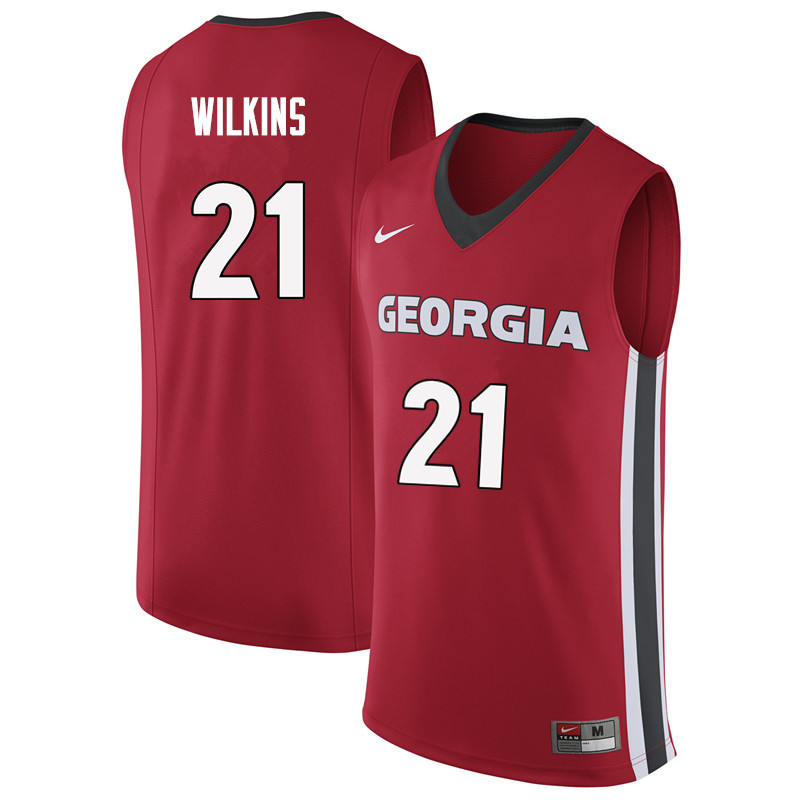 Men #21 Dominique Wilkins Georgia Bulldogs College Basketball Jerseys Sale-Red - Click Image to Close